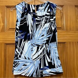 Calvin Klein Blue/Black Abstract Top Size Small NWT